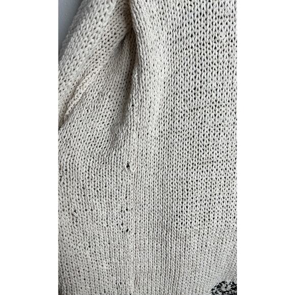 Lucky Brand Womens Sweater Beige Novelty Stitch Cardigan Size Small - Picture 4 of 9